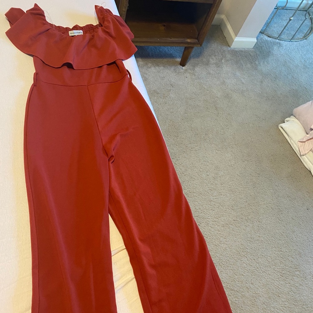 orange-red jump classy jumpsuit